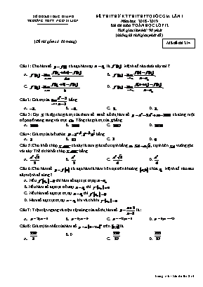 Đề thi thử THPT Quốc gia môn Toán lần 1 - Mã đề 214 - Năm học 2018-2019 - Trường THPT Ngô Sĩ Liên